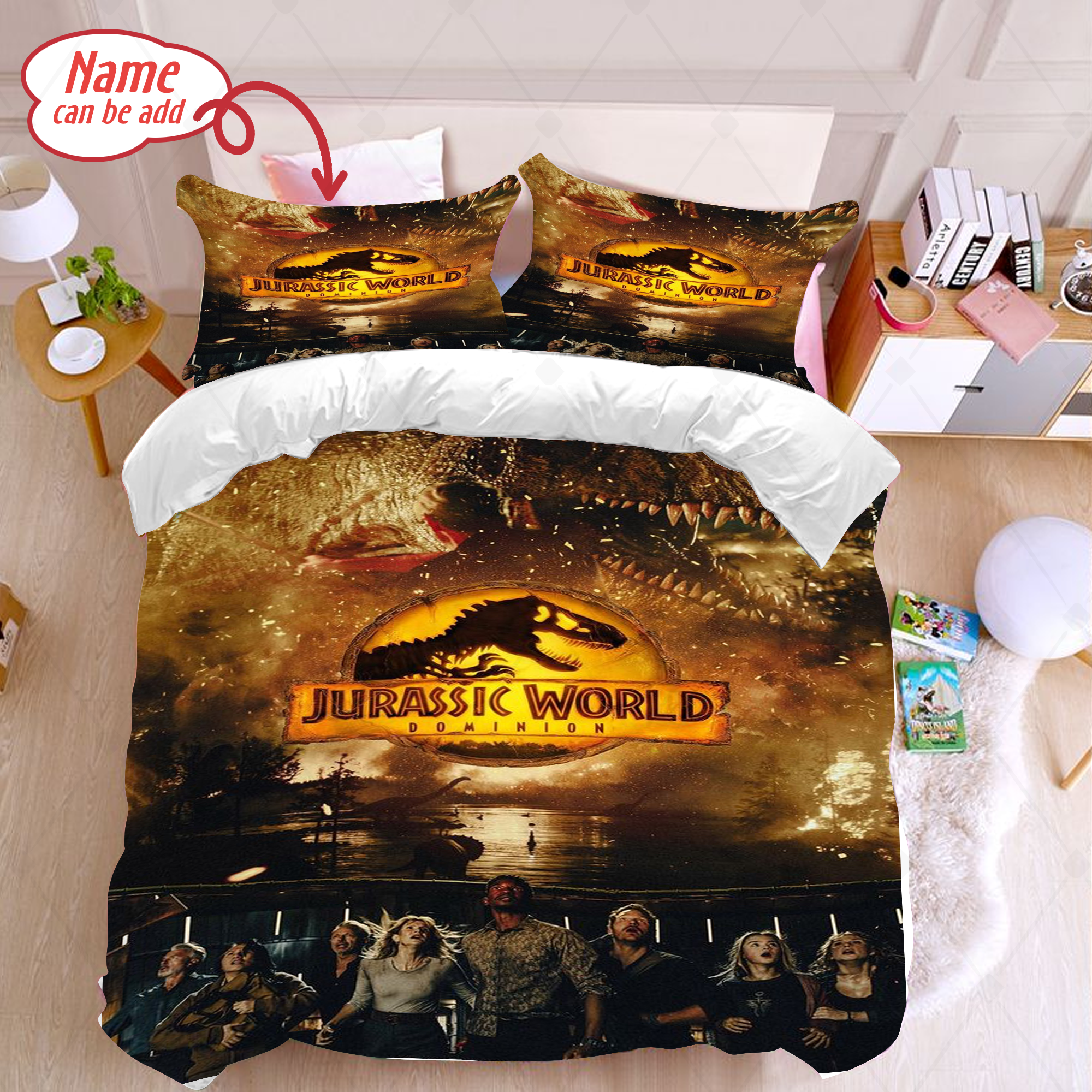 Personalized Jurassic World Dominion Bedding Set Jurassic World Dominion Duvet Cover And Pillowcase Jurassic World Movie 2022 Kids Bedding S